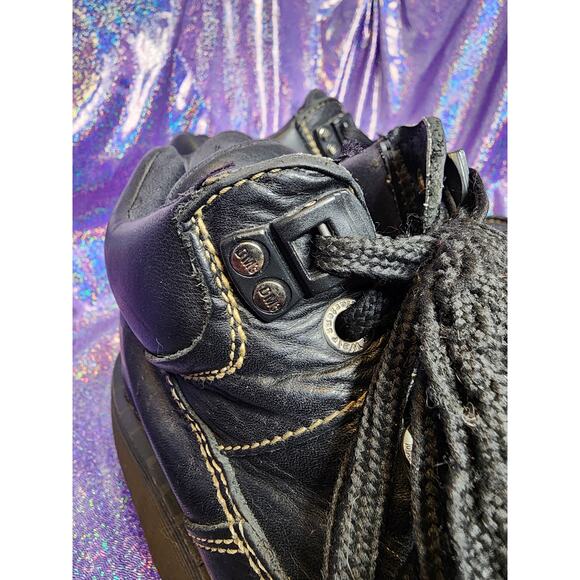 Rare Vtg Made in England Black Lace Up Classic Chunky Doc Dr Martens Sz 8 Mens - Picture 5 of 8